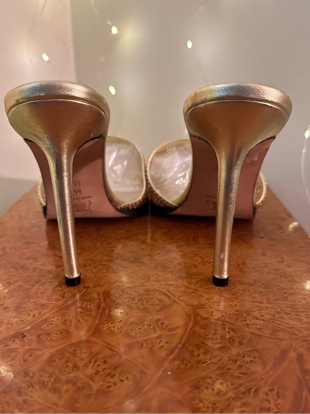 Michael Kors Gold Mesh Mules - Picture 4 of 6